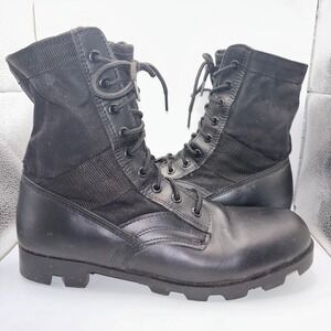 Rothco Military Jungle Boots Mens 13R Black Leather Canvas Combat Tactical